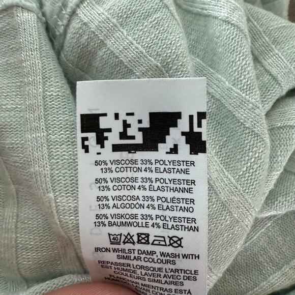 ASOS Design Light Sage Green Ribbed Oversized Tee Size 14 - Picture 7 of 7